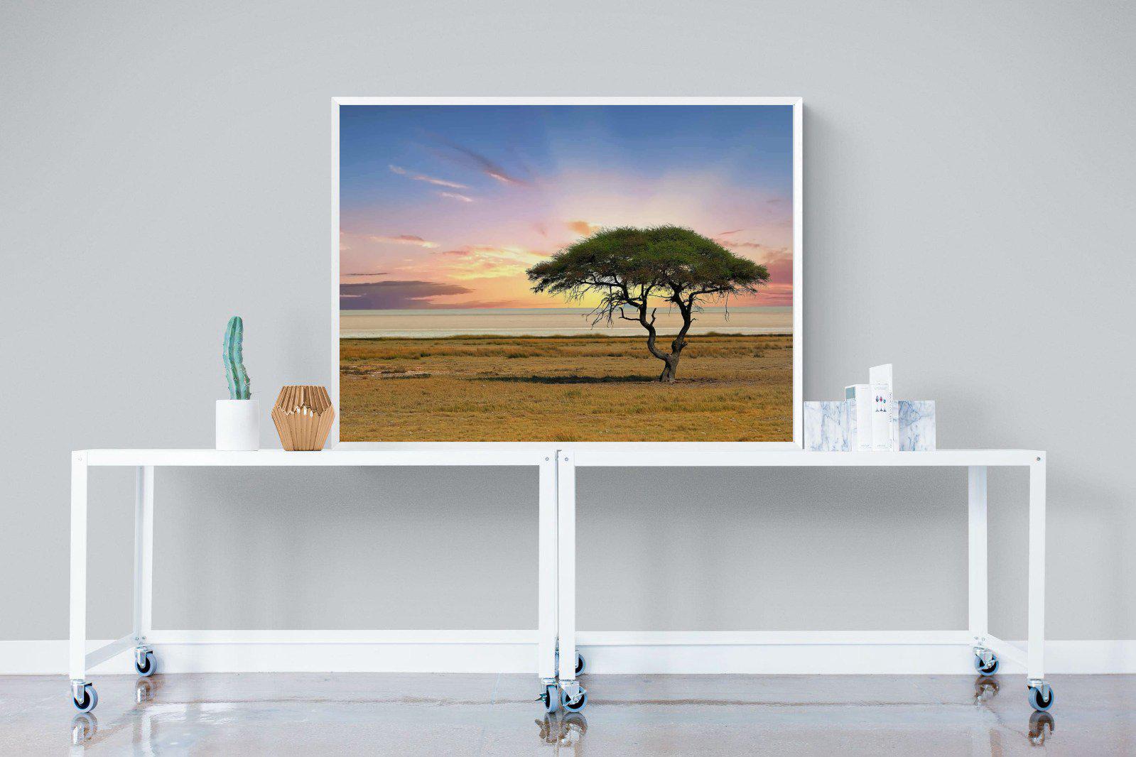 Acacia Tree-Wall_Art-120 x 90cm-Mounted Canvas-White-Pixalot