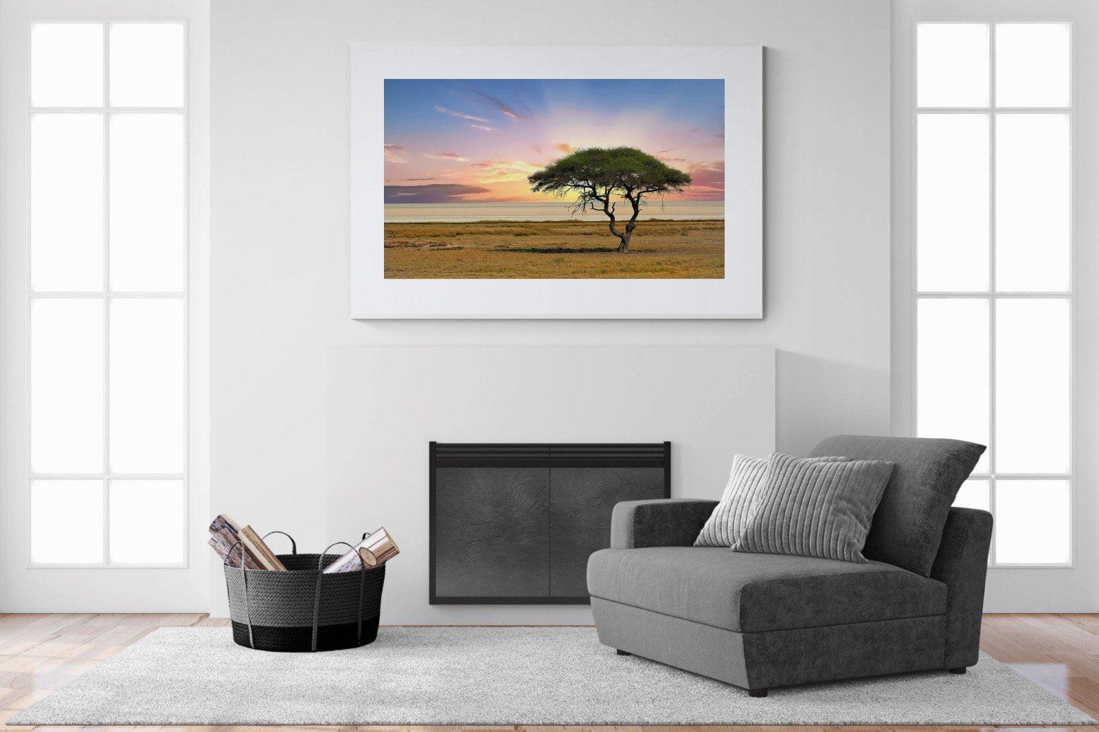 Acacia Tree-Wall_Art-150 x 100cm-Framed Print-White-Pixalot