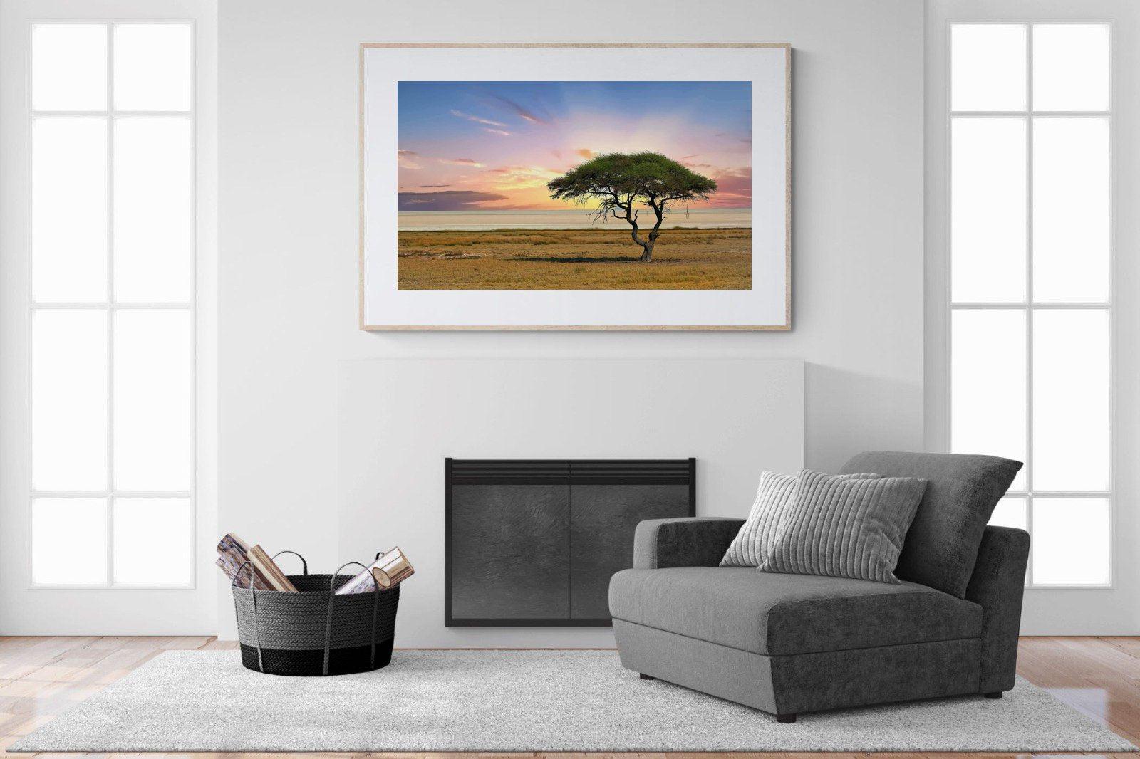 Acacia Tree-Wall_Art-150 x 100cm-Framed Print-Wood-Pixalot