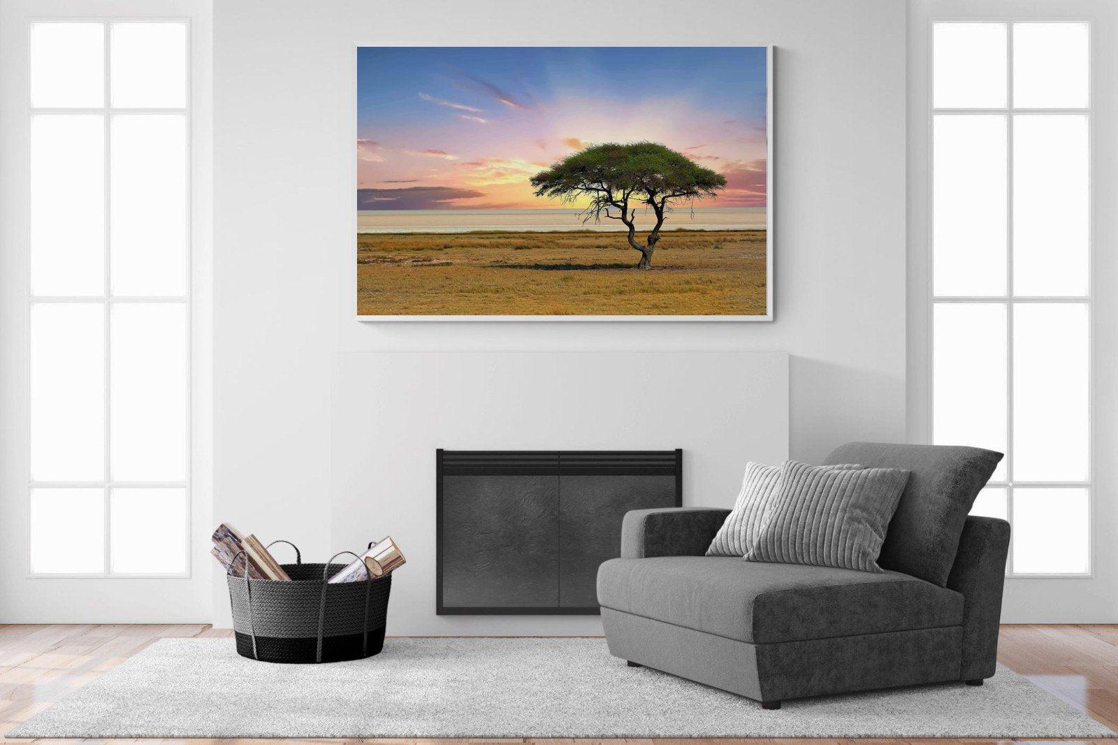 Acacia Tree-Wall_Art-150 x 100cm-Mounted Canvas-White-Pixalot