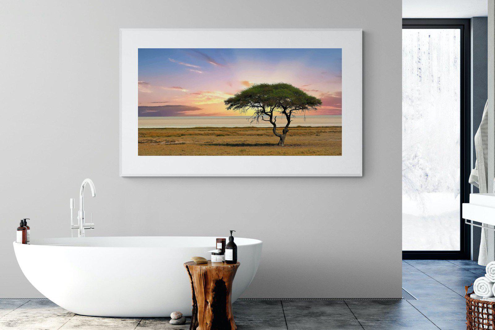 Acacia Tree-Wall_Art-180 x 110cm-Framed Print-White-Pixalot