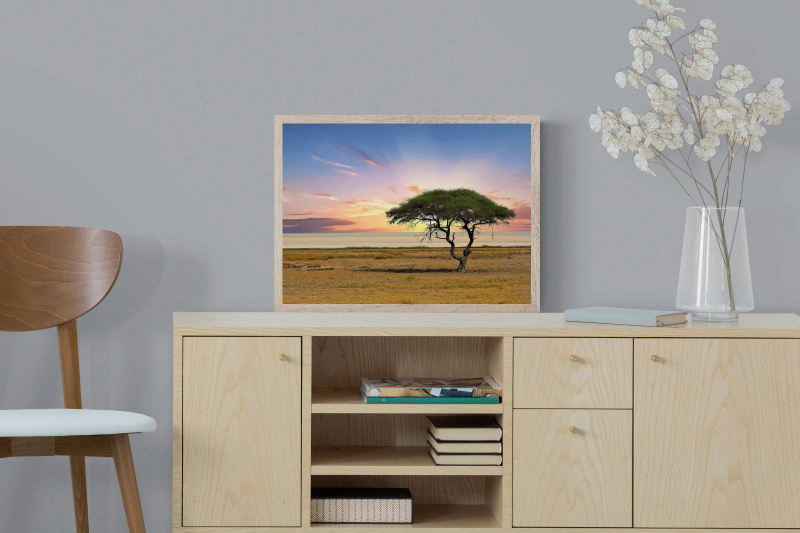 Acacia Tree-Wall_Art-60 x 45cm-Mounted Canvas-Wood-Pixalot