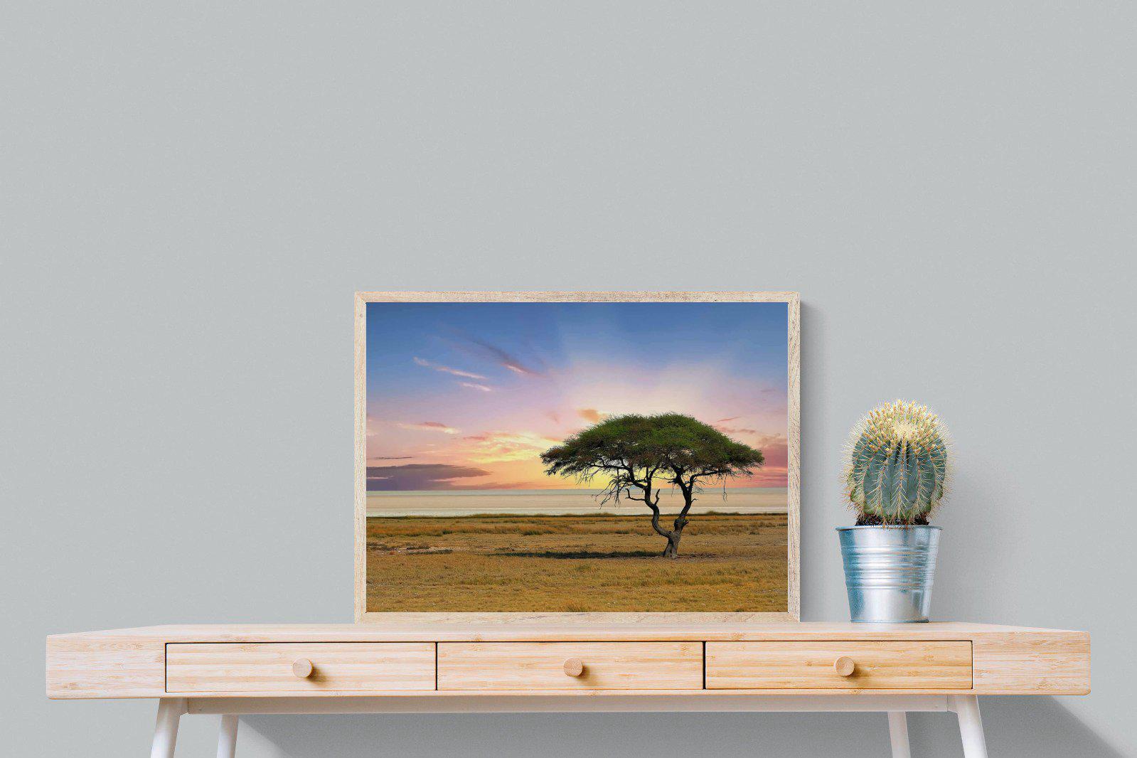 Acacia Tree-Wall_Art-80 x 60cm-Mounted Canvas-Wood-Pixalot