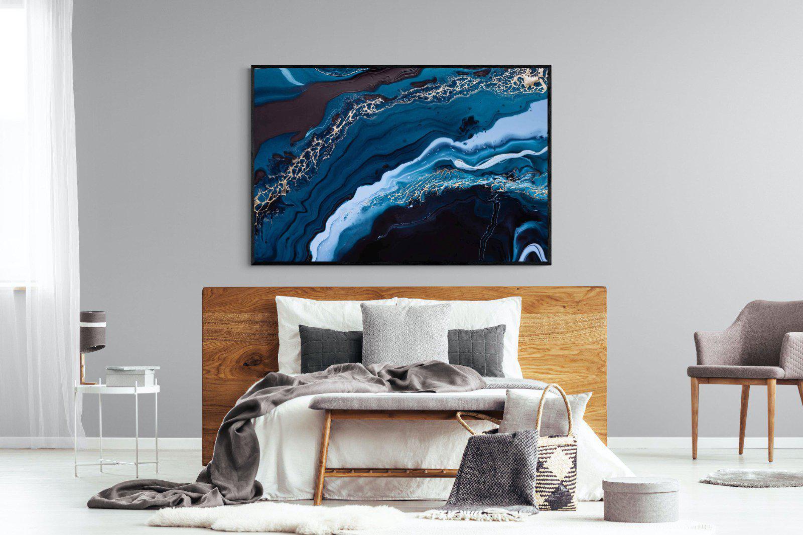 Acrylic Ocean-Wall_Art-150 x 100cm-Mounted Canvas-Black-Pixalot