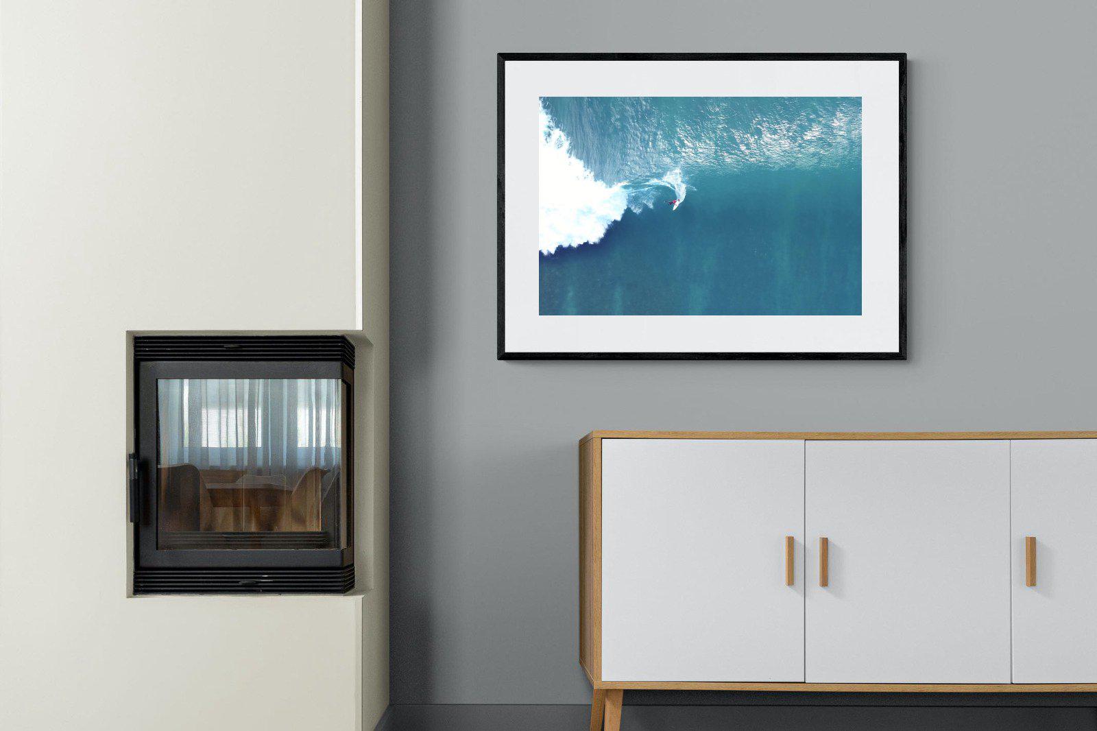 Aerial Surf-Wall_Art-100 x 75cm-Framed Print-Black-Pixalot