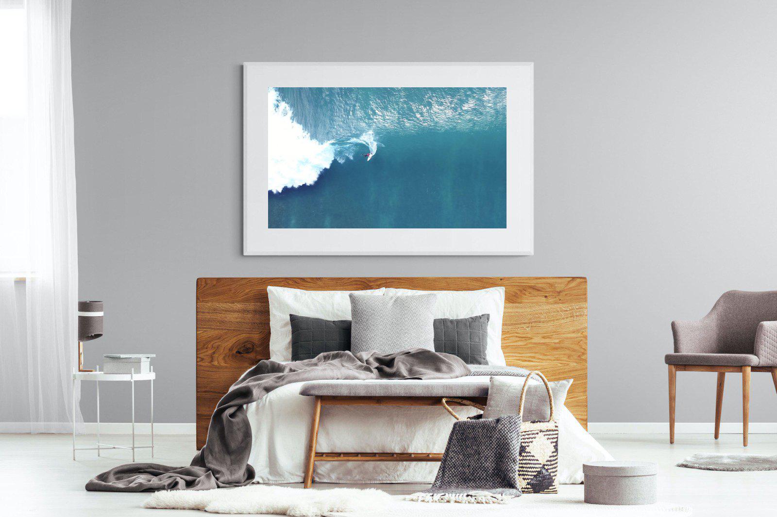 Aerial Surf-Wall_Art-150 x 100cm-Framed Print-White-Pixalot