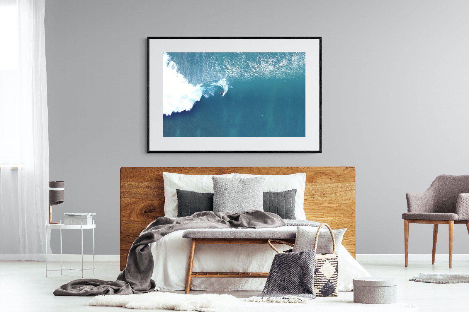 Aerial Surf-Wall_Art-150 x 100cm-Framed Print-Black-Pixalot