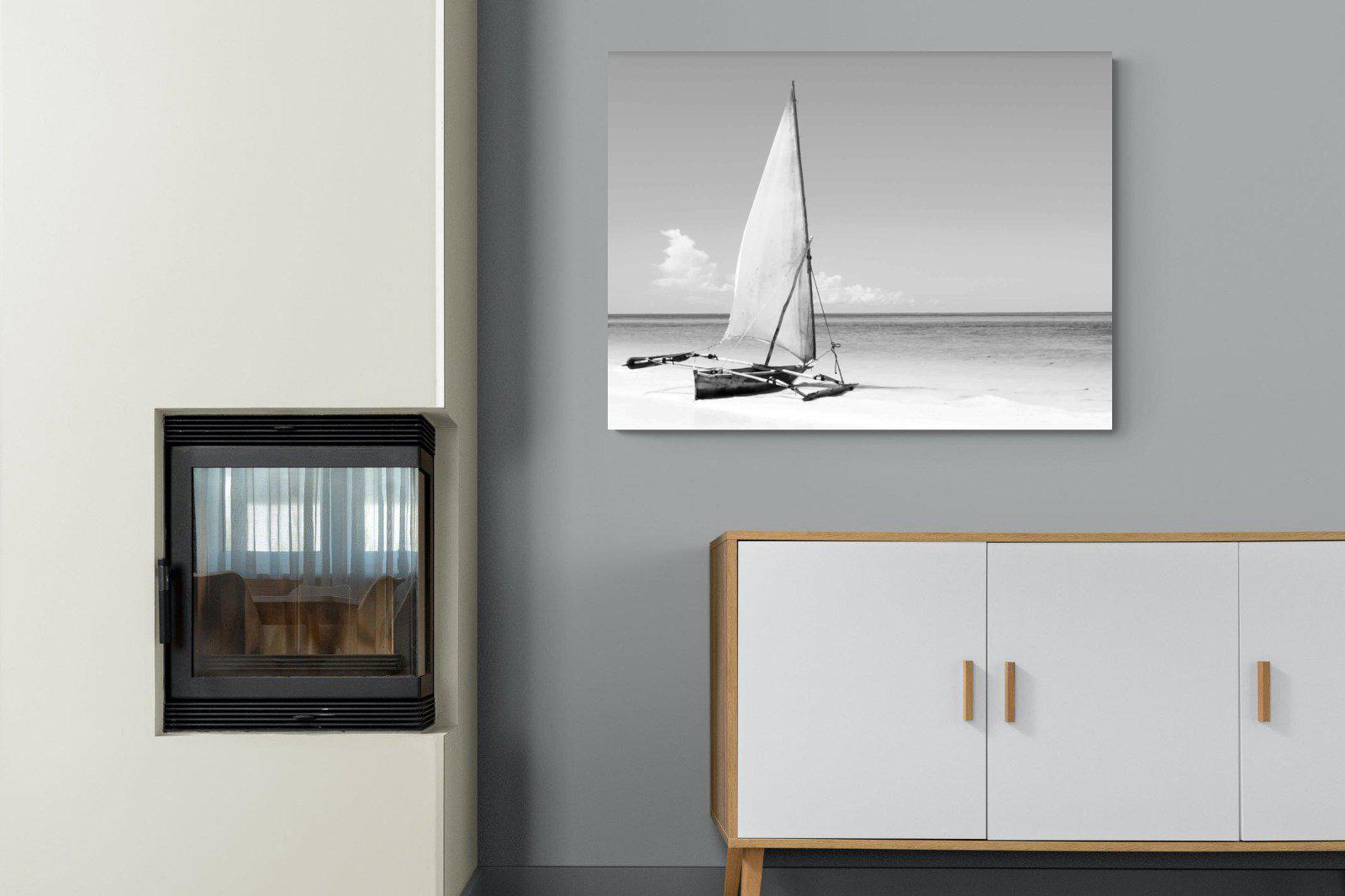 African Fishing Boat-Wall_Art-100 x 75cm-Mounted Canvas-No Frame-Pixalot