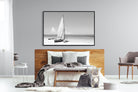 African Fishing Boat-Wall_Art-150 x 100cm-Mounted Canvas-Black-Pixalot