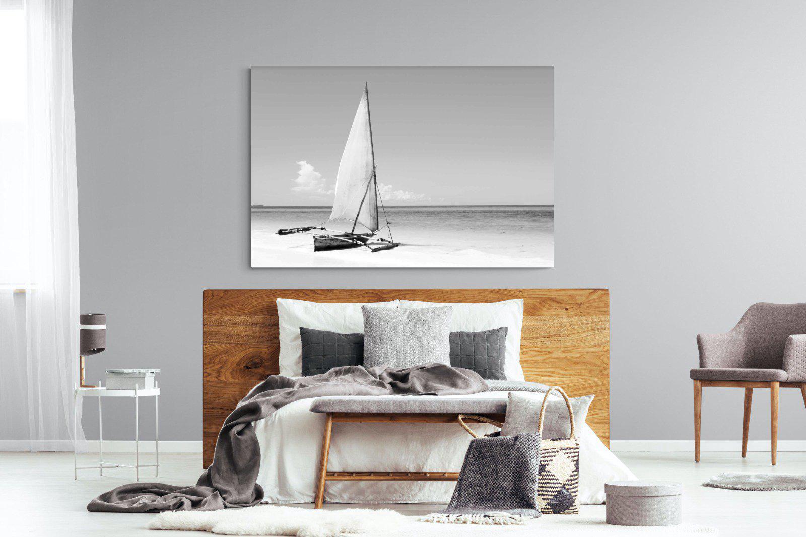 African Fishing Boat-Wall_Art-150 x 100cm-Mounted Canvas-No Frame-Pixalot