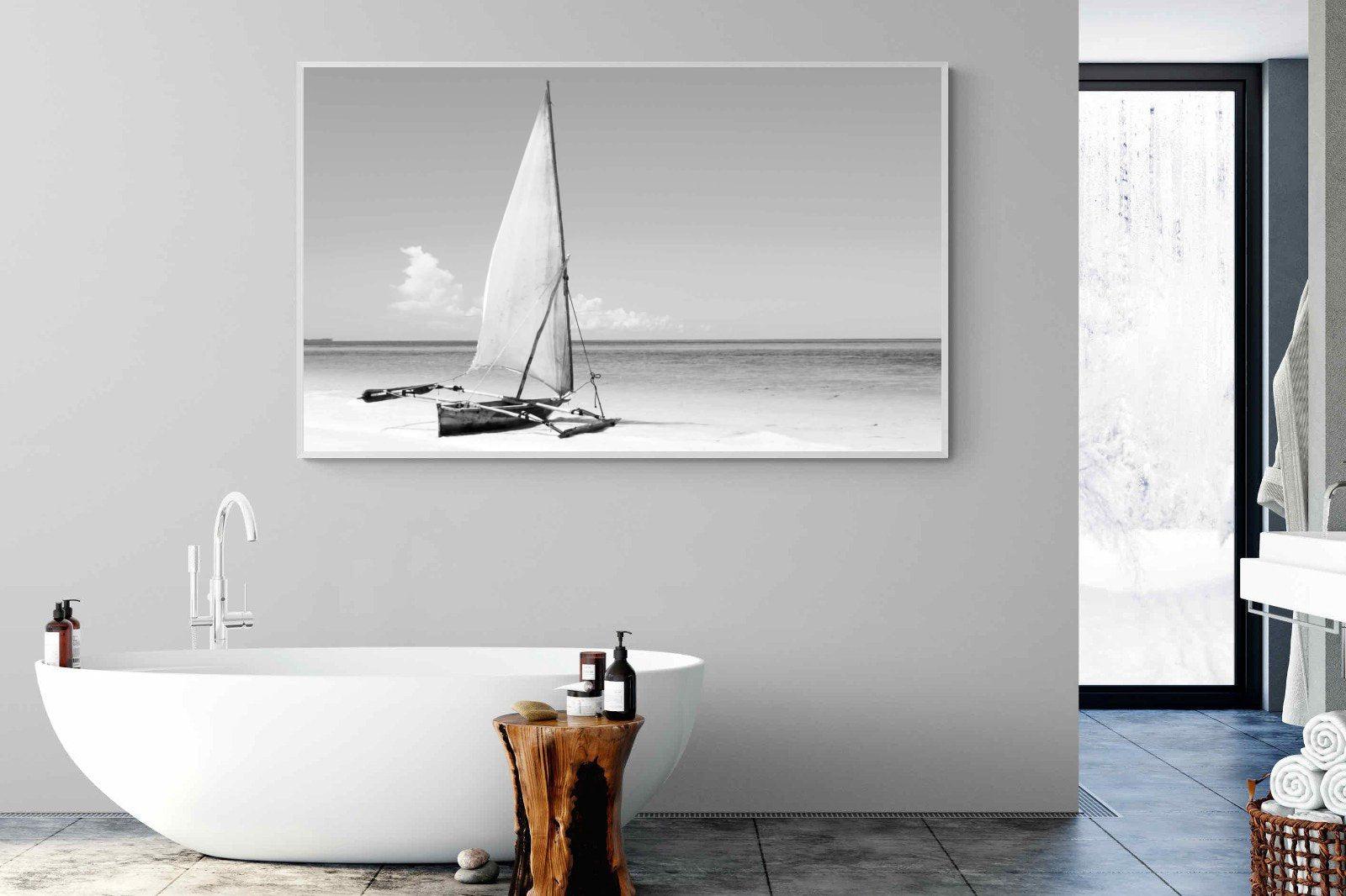 African Fishing Boat-Wall_Art-180 x 110cm-Mounted Canvas-White-Pixalot