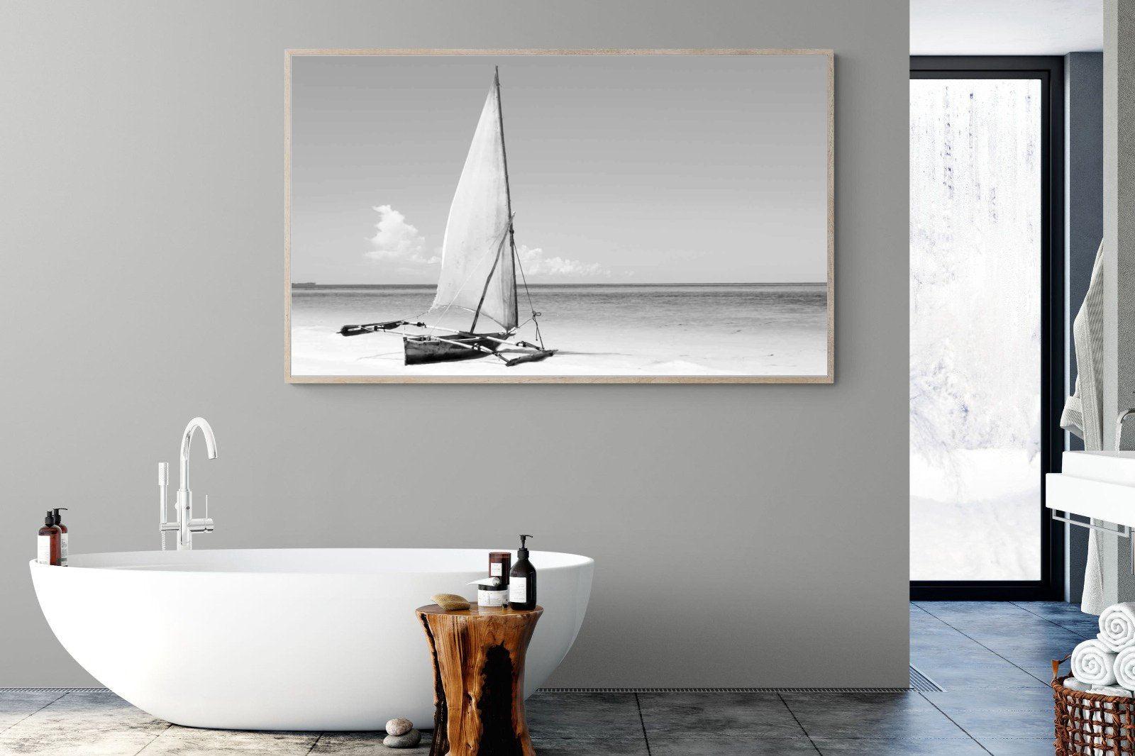 African Fishing Boat-Wall_Art-180 x 110cm-Mounted Canvas-Wood-Pixalot