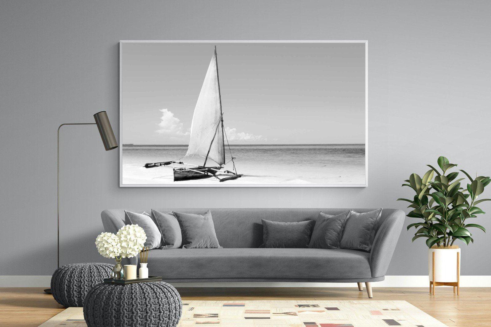 African Fishing Boat-Wall_Art-220 x 130cm-Mounted Canvas-White-Pixalot