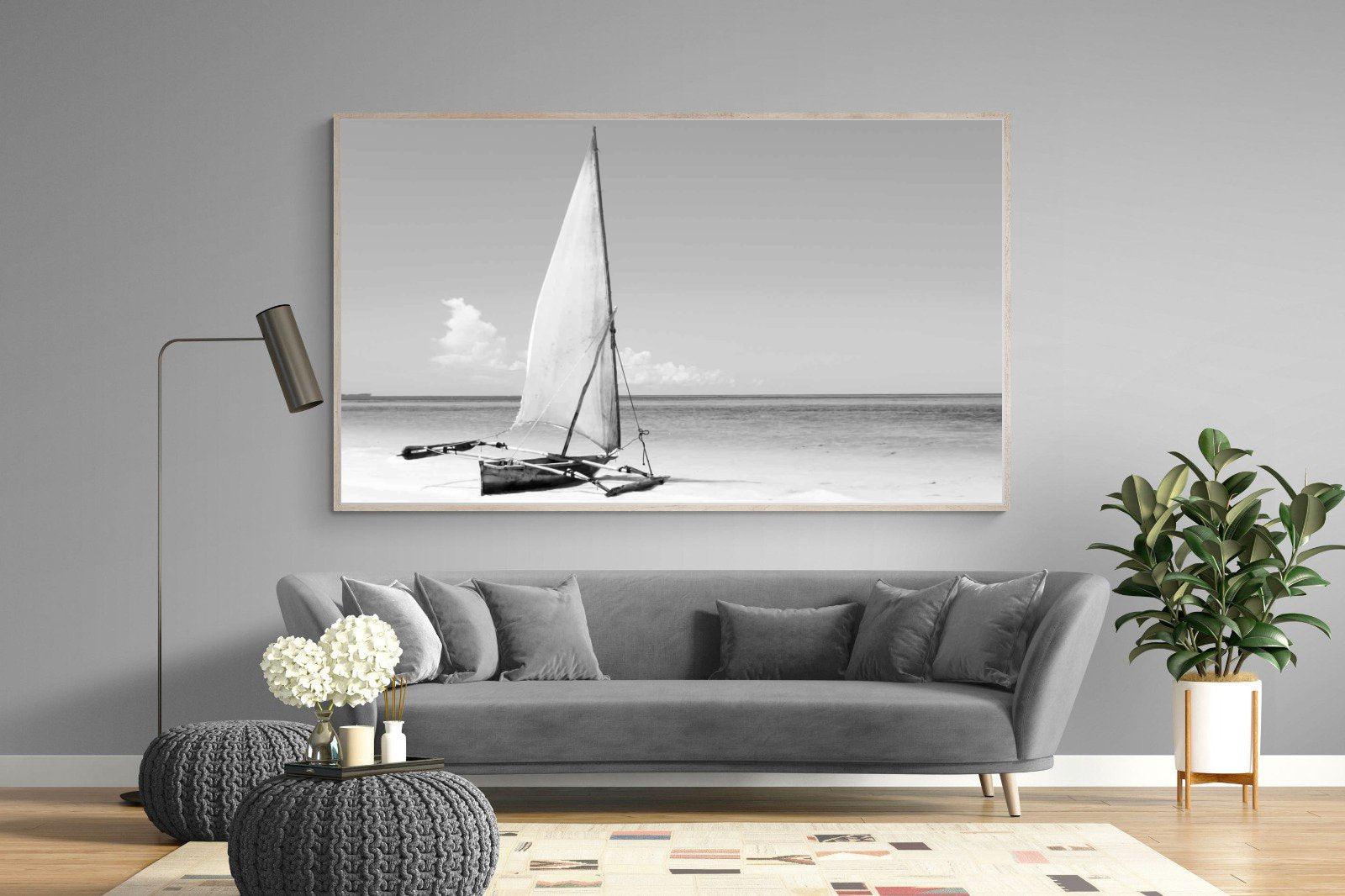African Fishing Boat-Wall_Art-220 x 130cm-Mounted Canvas-Wood-Pixalot