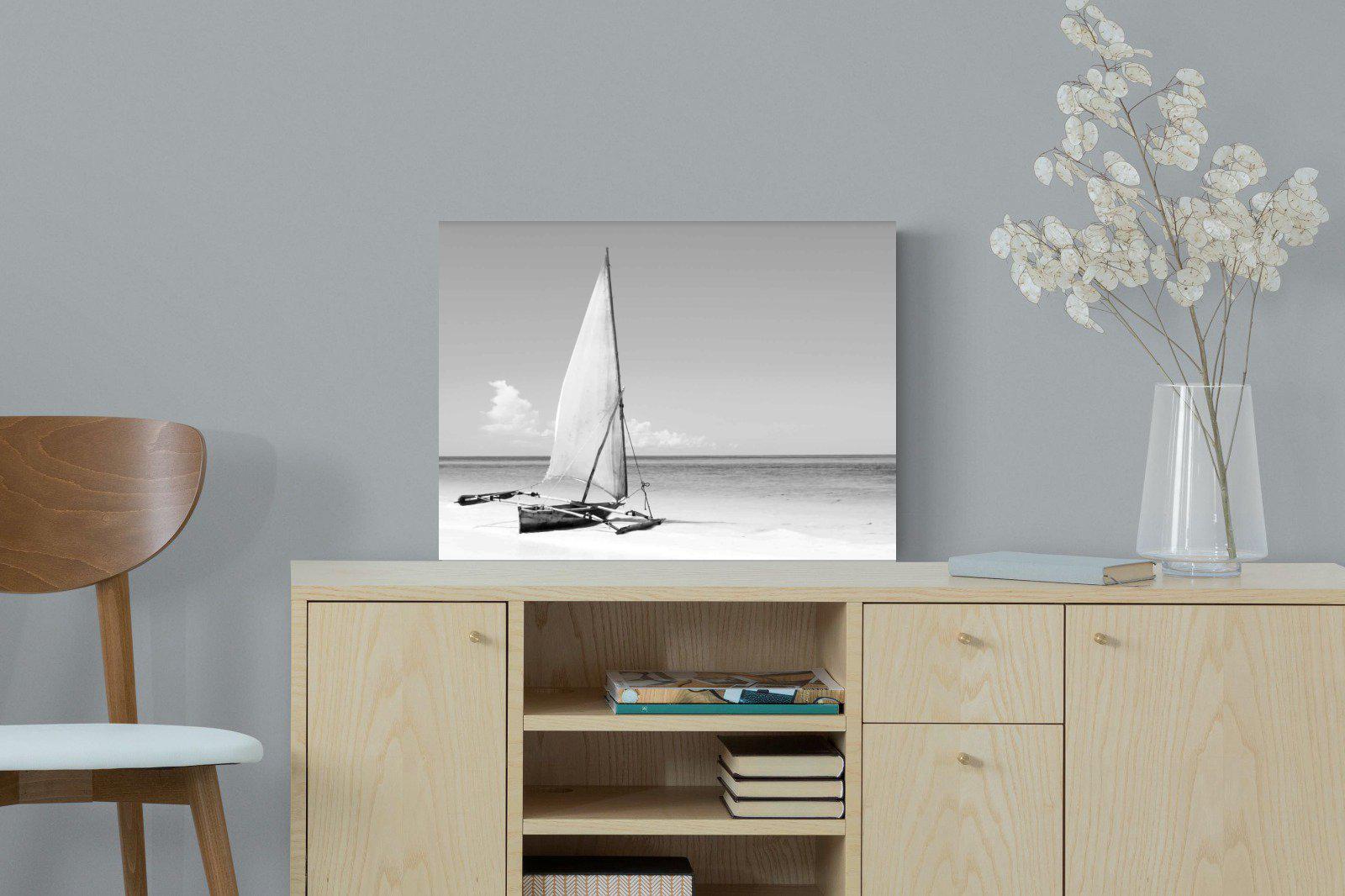 African Fishing Boat-Wall_Art-60 x 45cm-Mounted Canvas-No Frame-Pixalot