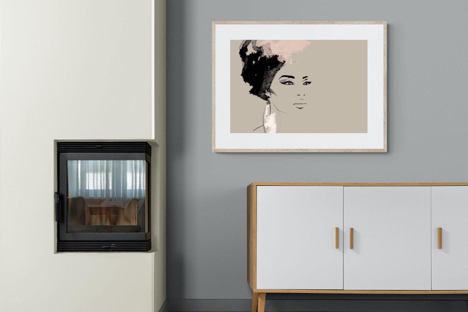 African Queen-Wall_Art-100 x 75cm-Framed Print-Wood-Pixalot