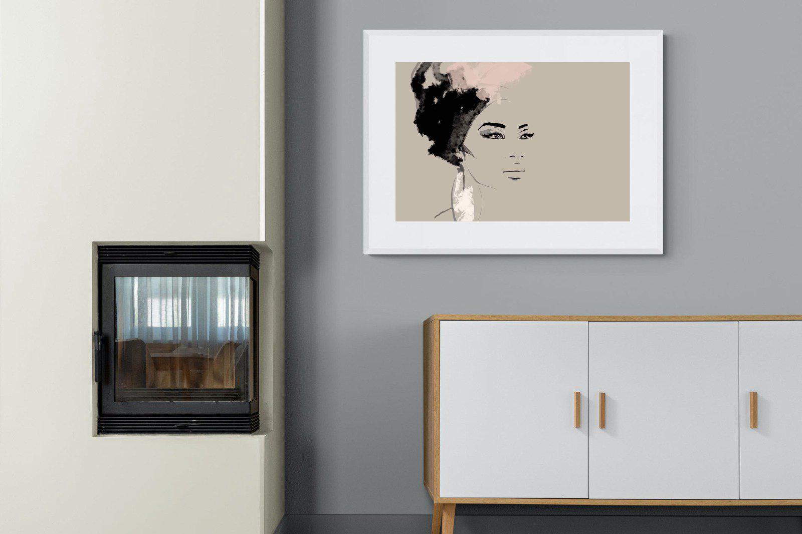African Queen-Wall_Art-100 x 75cm-Framed Print-White-Pixalot