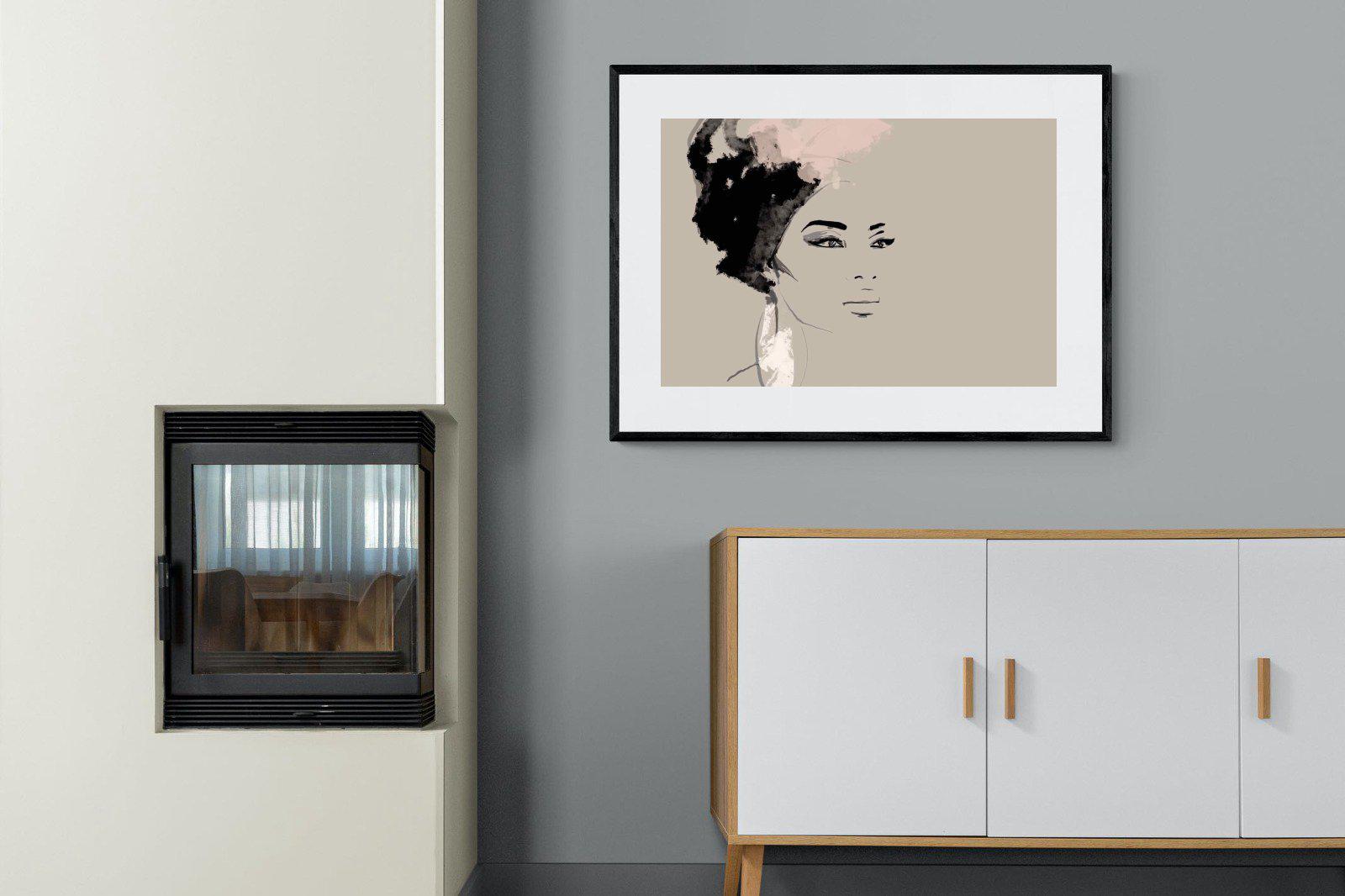 African Queen-Wall_Art-100 x 75cm-Framed Print-Black-Pixalot