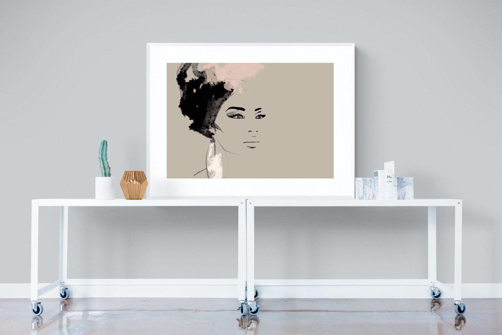 African Queen-Wall_Art-120 x 90cm-Framed Print-White-Pixalot