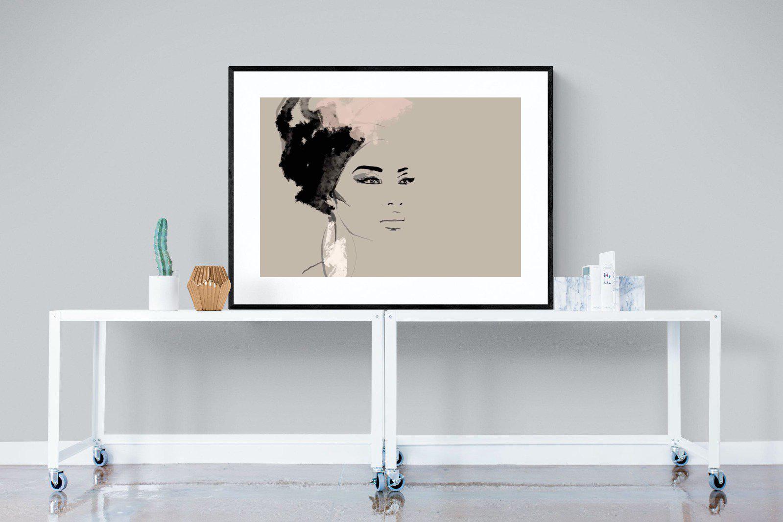 African Queen-Wall_Art-120 x 90cm-Framed Print-Black-Pixalot