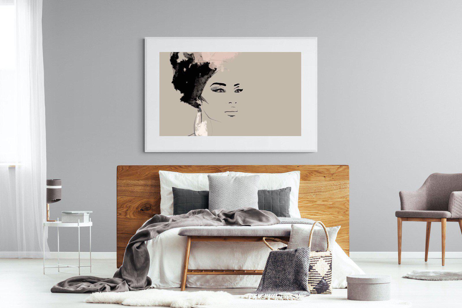 African Queen-Wall_Art-150 x 100cm-Framed Print-White-Pixalot