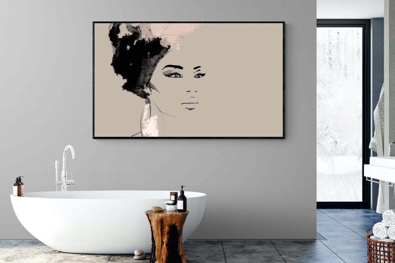 African Queen-Wall_Art-180 x 110cm-Mounted Canvas-Black-Pixalot