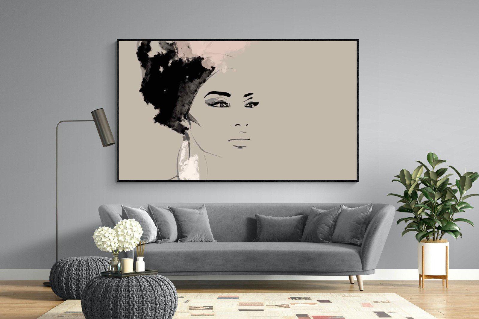 African Queen-Wall_Art-220 x 130cm-Mounted Canvas-Black-Pixalot