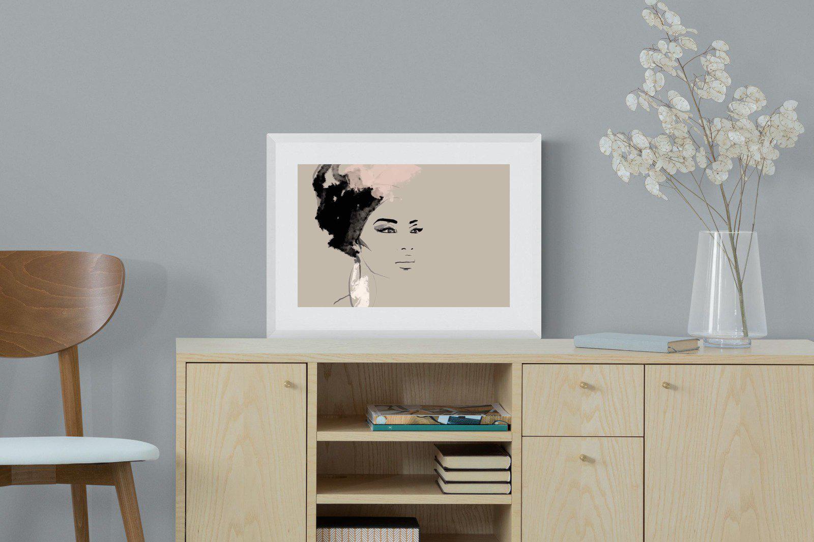 African Queen-Wall_Art-60 x 45cm-Framed Print-White-Pixalot