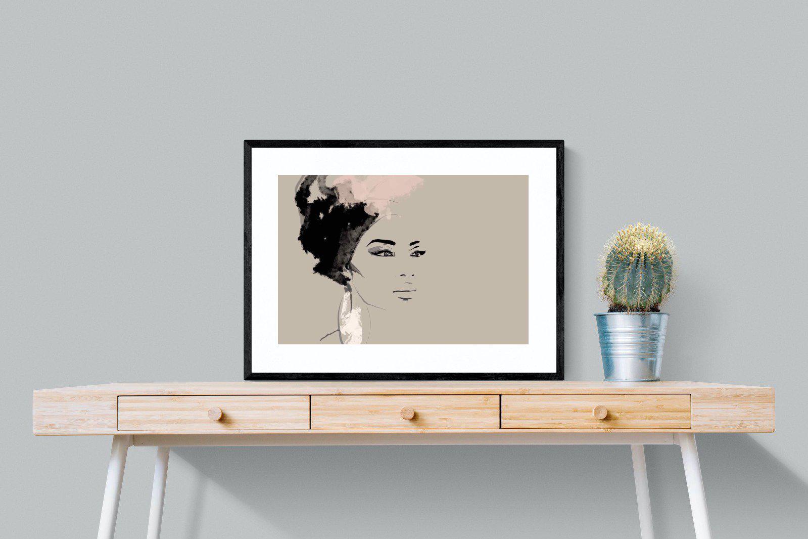 African Queen-Wall_Art-80 x 60cm-Framed Print-Black-Pixalot
