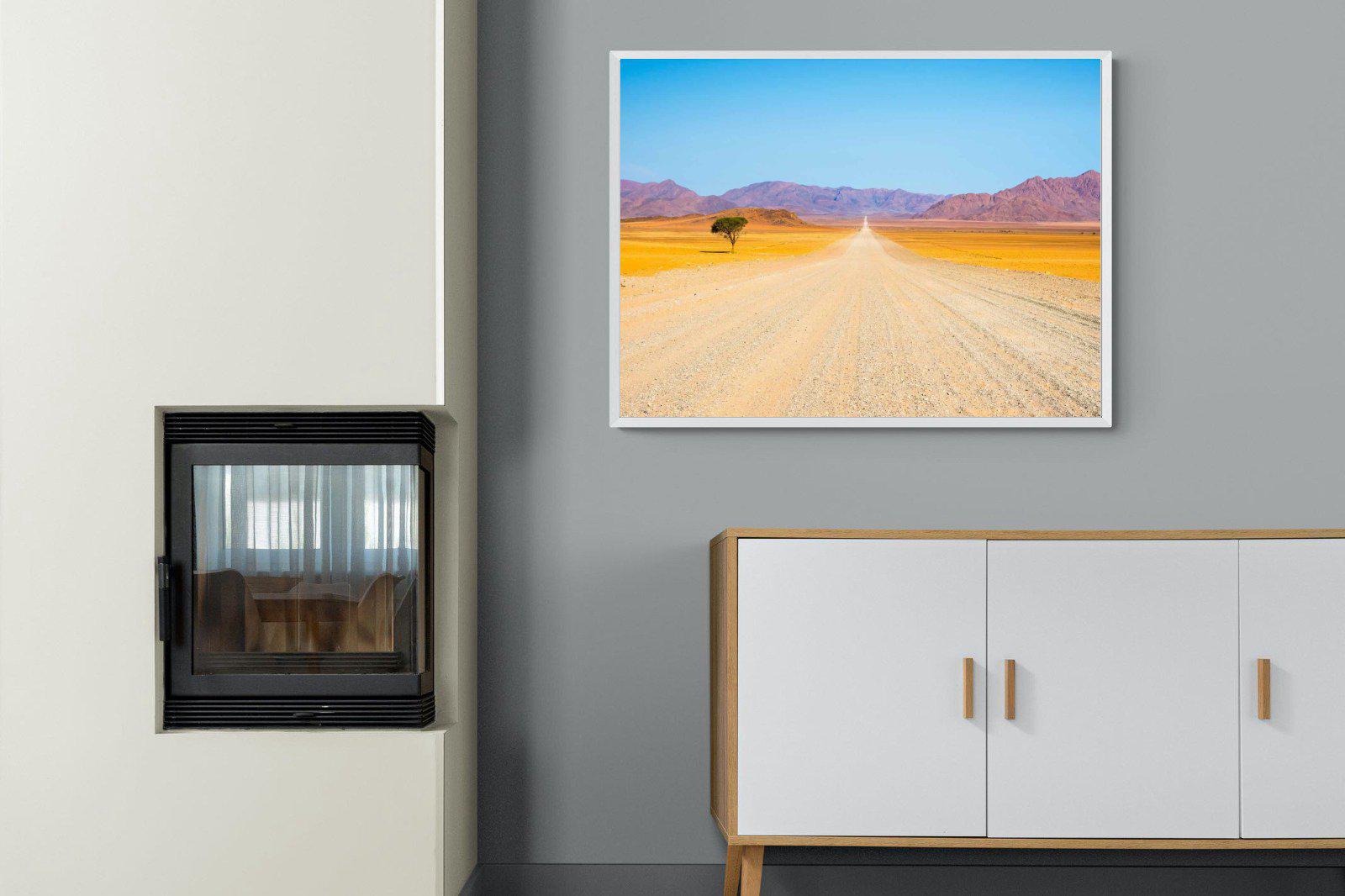 African Road-Wall_Art-100 x 75cm-Mounted Canvas-White-Pixalot