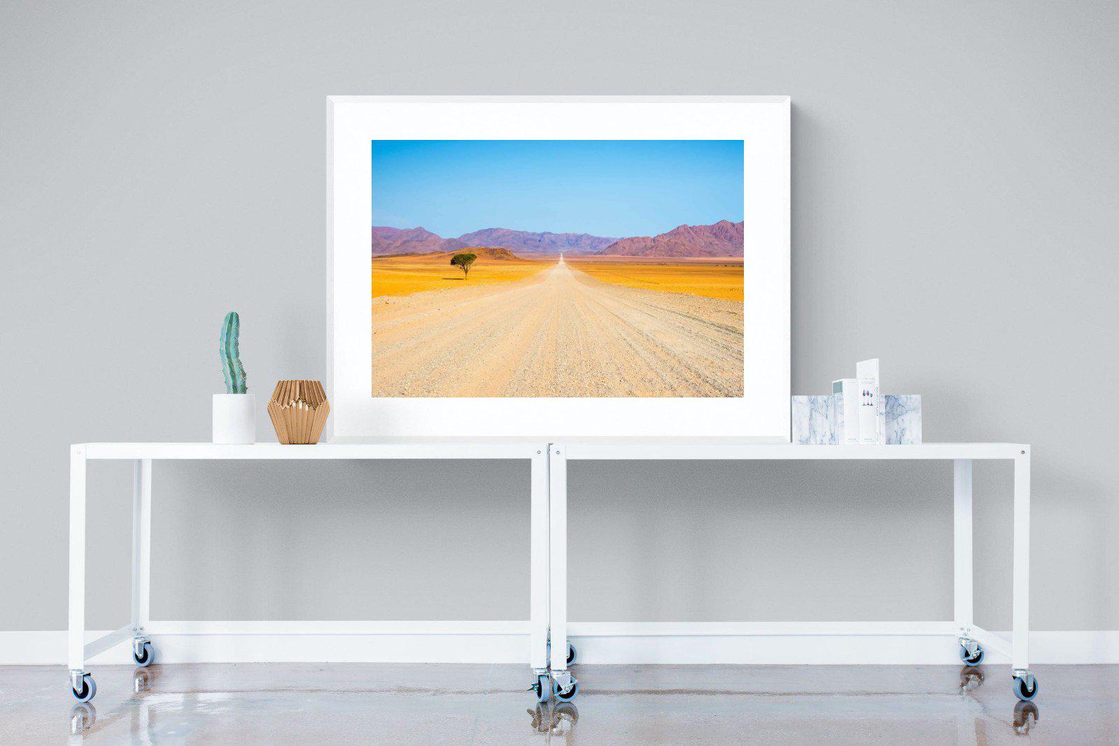 African Road-Wall_Art-120 x 90cm-Framed Print-White-Pixalot