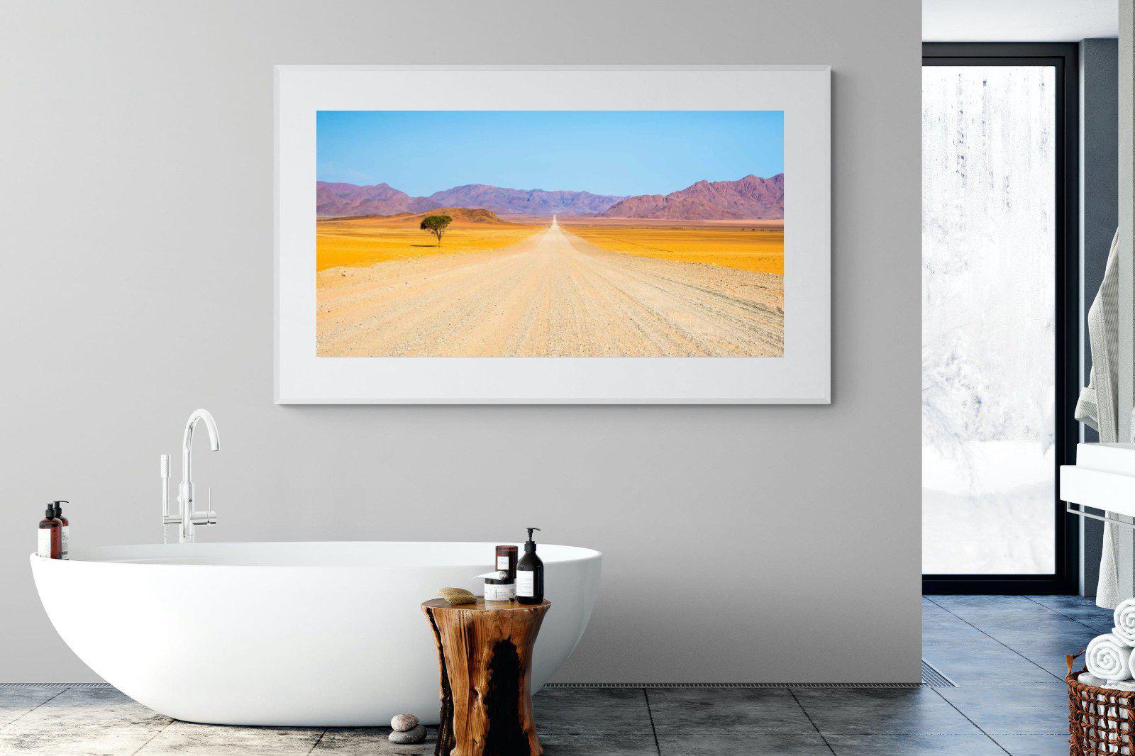 African Road-Wall_Art-180 x 110cm-Framed Print-White-Pixalot