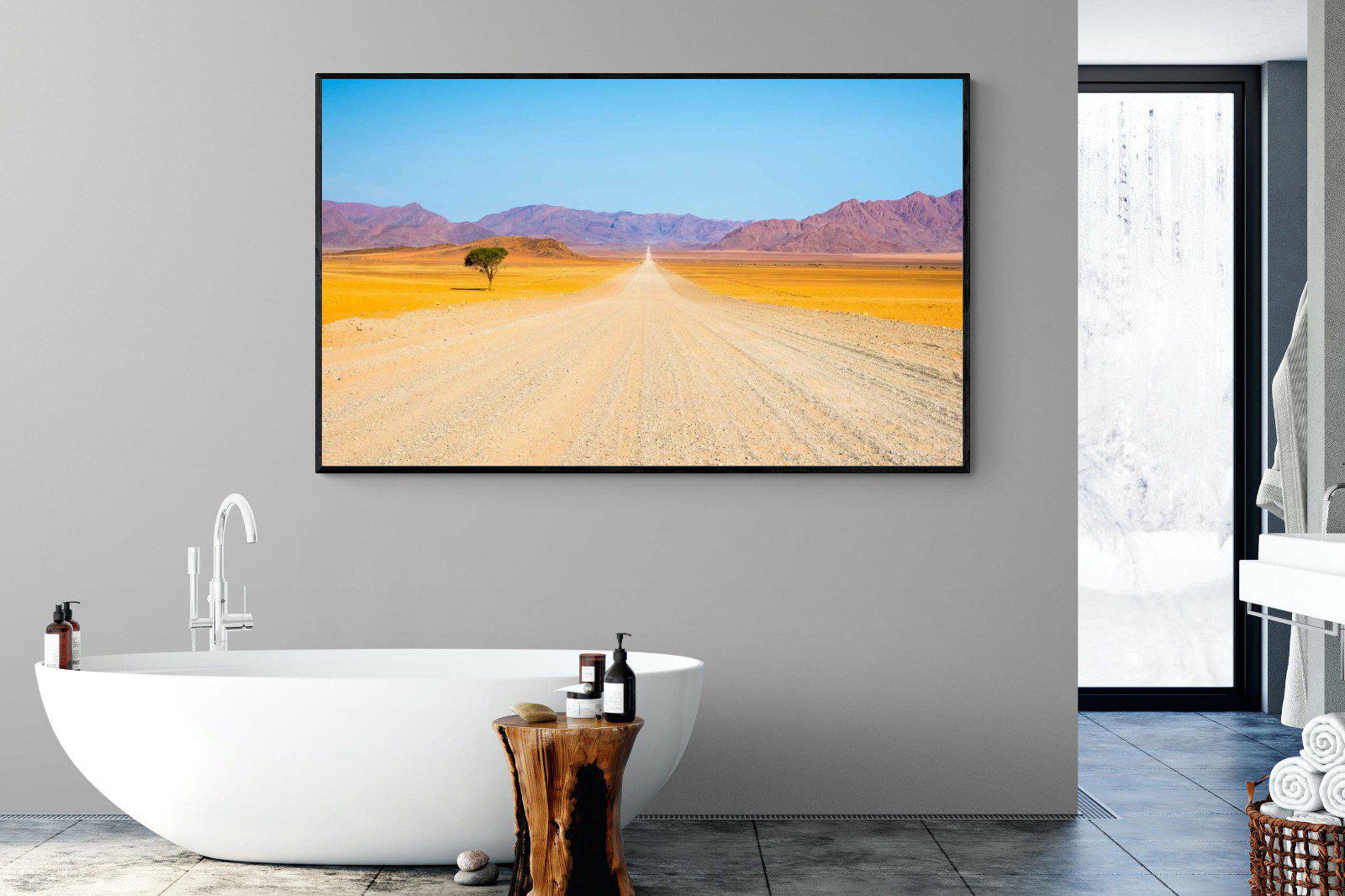 African Road-Wall_Art-180 x 110cm-Mounted Canvas-Black-Pixalot