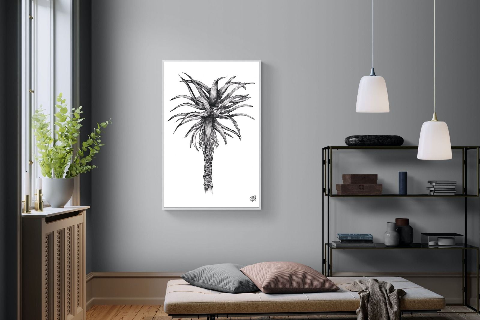 Aloe Illustration-Wall_Art-100 x 150cm-Mounted Canvas-White-Pixalot