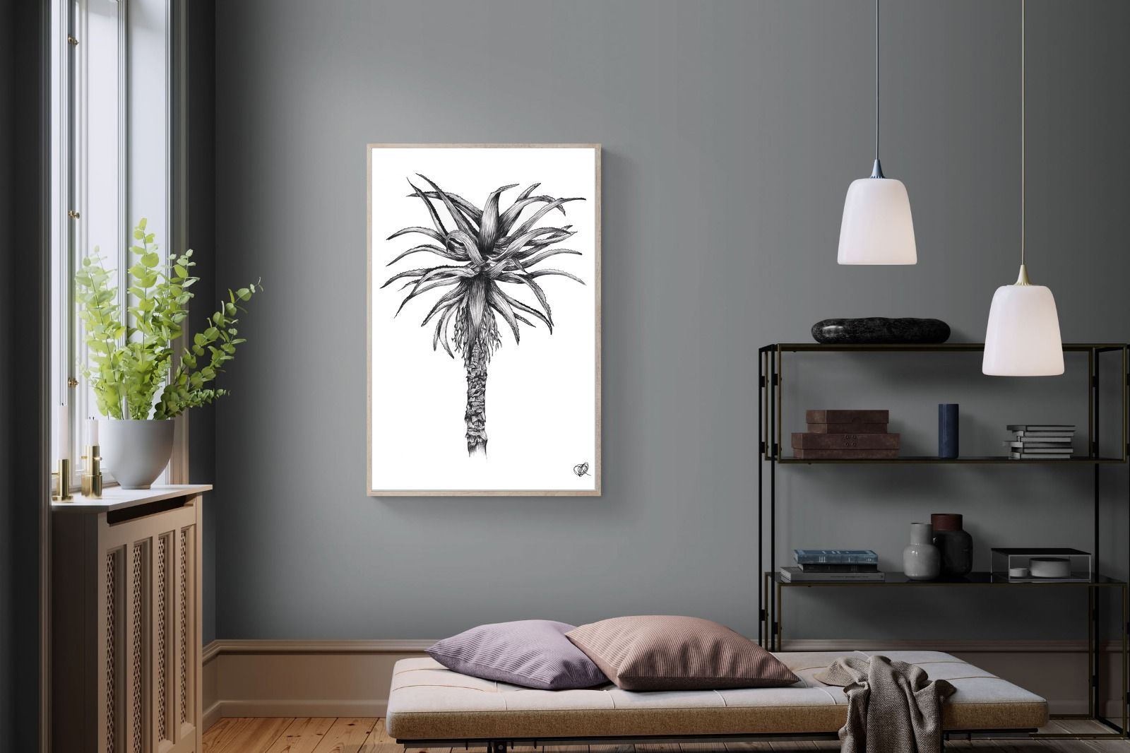 Aloe Illustration-Wall_Art-100 x 150cm-Mounted Canvas-Wood-Pixalot
