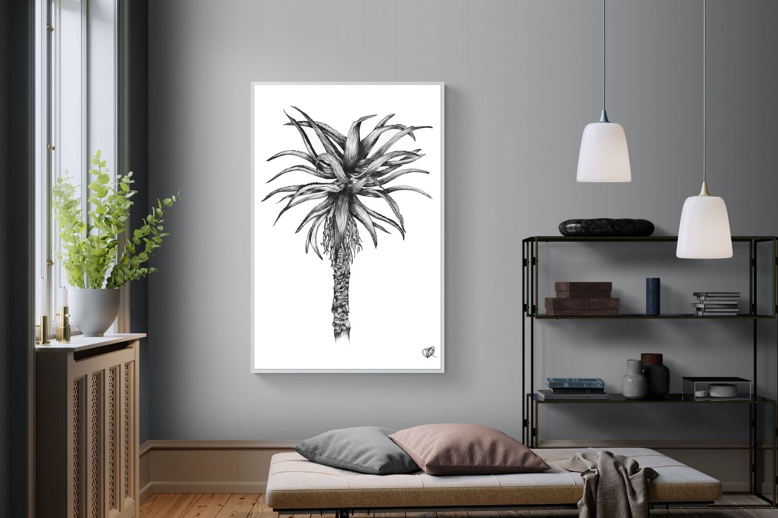 Aloe Illustration-Wall_Art-120 x 180cm-Mounted Canvas-White-Pixalot