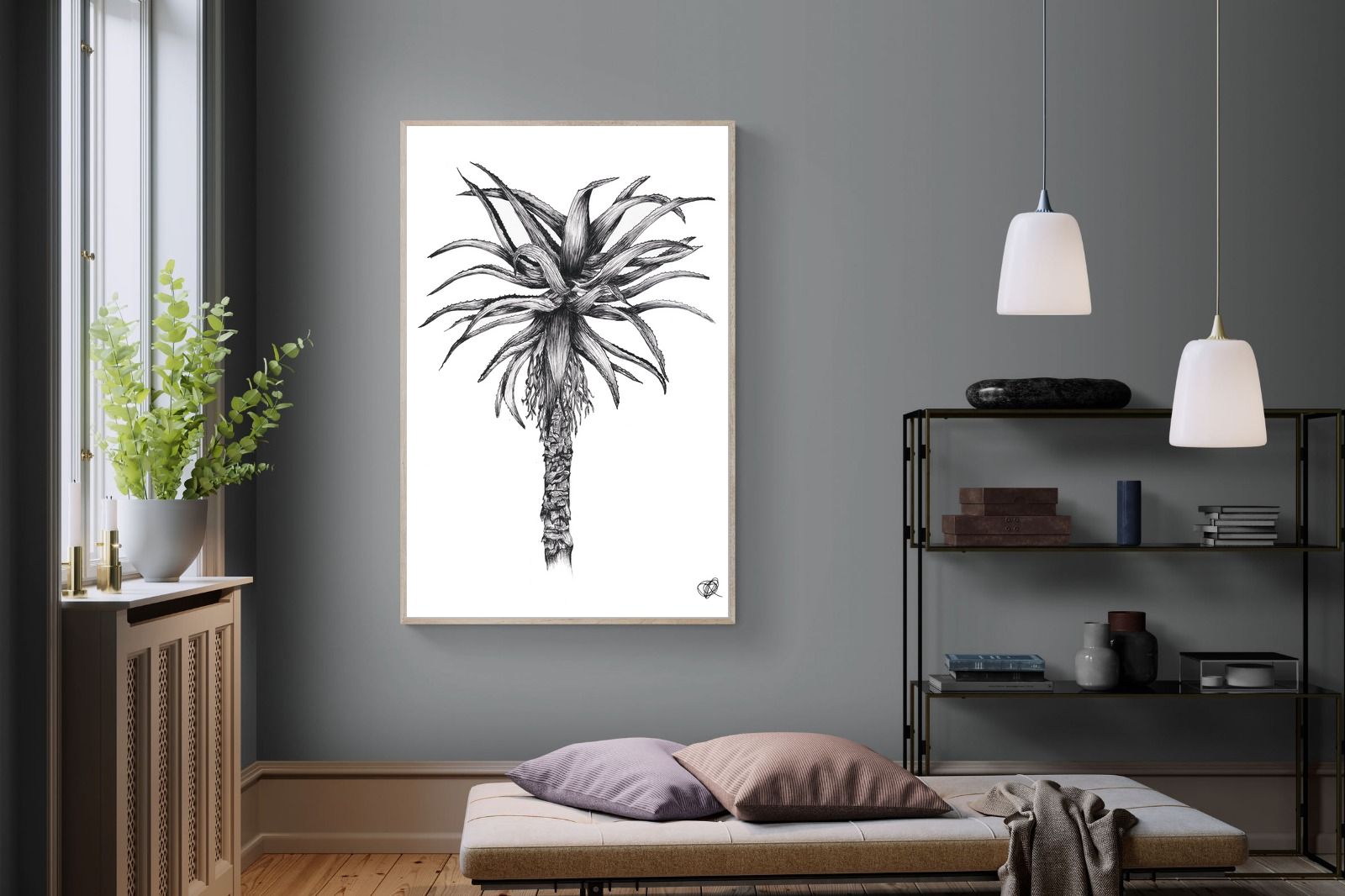 Aloe Illustration-Wall_Art-120 x 180cm-Mounted Canvas-Wood-Pixalot