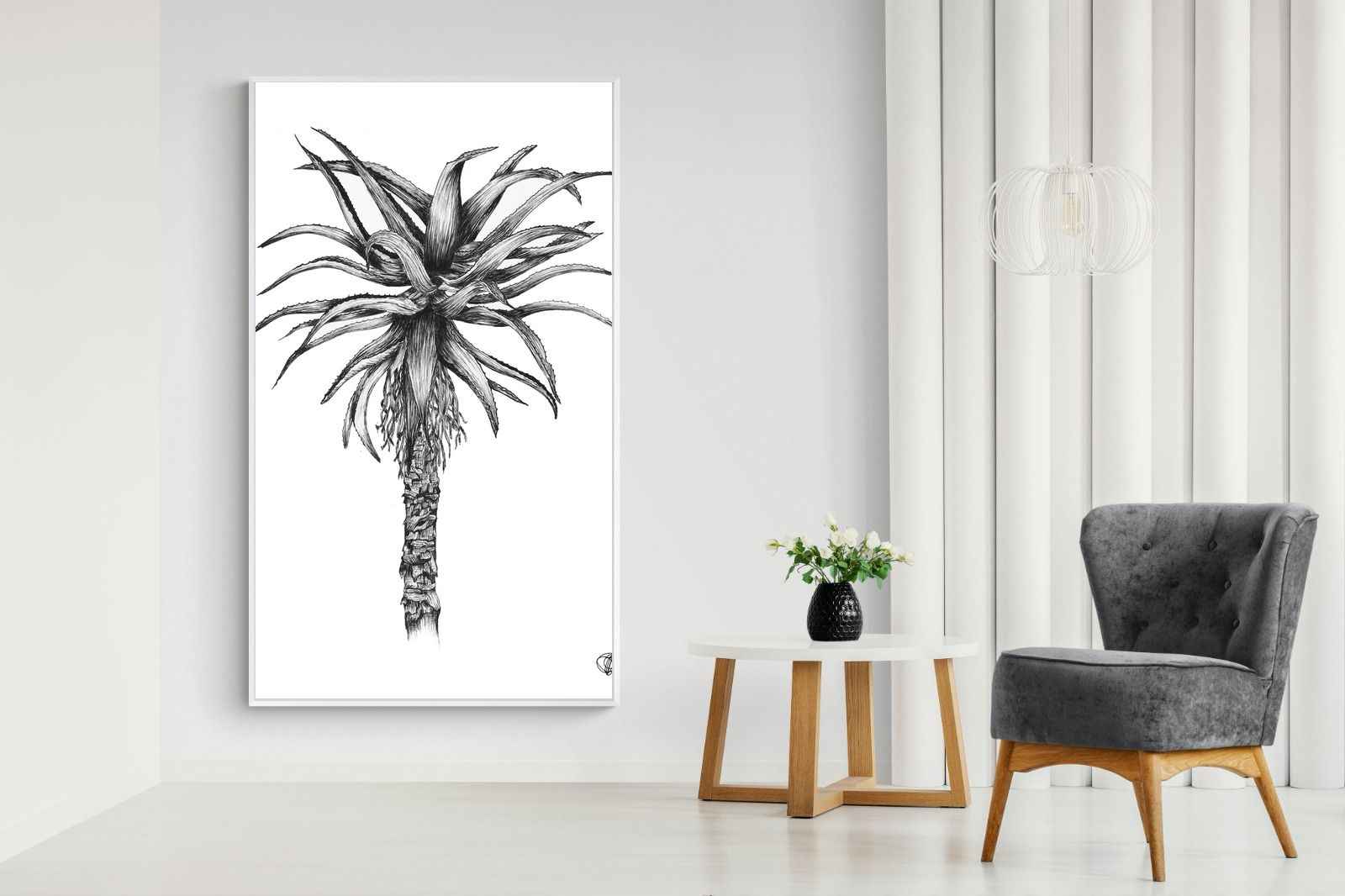 Aloe Illustration-Wall_Art-130 x 220cm-Mounted Canvas-White-Pixalot
