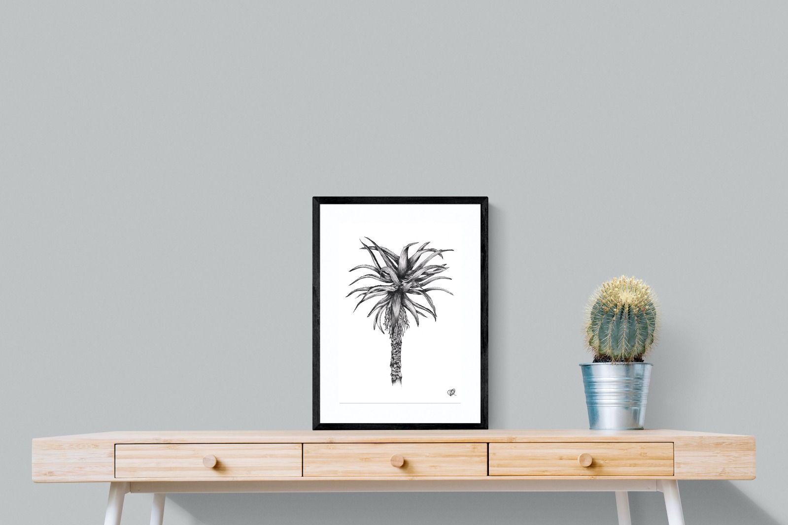 Aloe Illustration-Wall_Art-45 x 60cm-Framed Print-Black-Pixalot