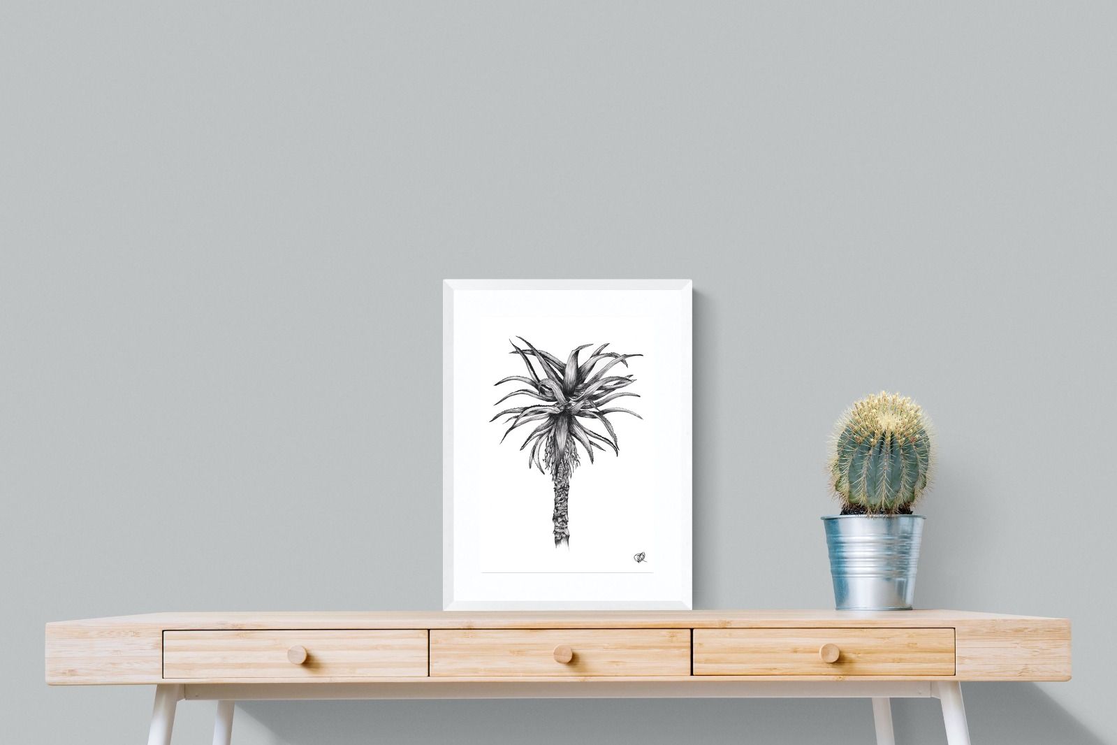 Aloe Illustration-Wall_Art-45 x 60cm-Framed Print-White-Pixalot