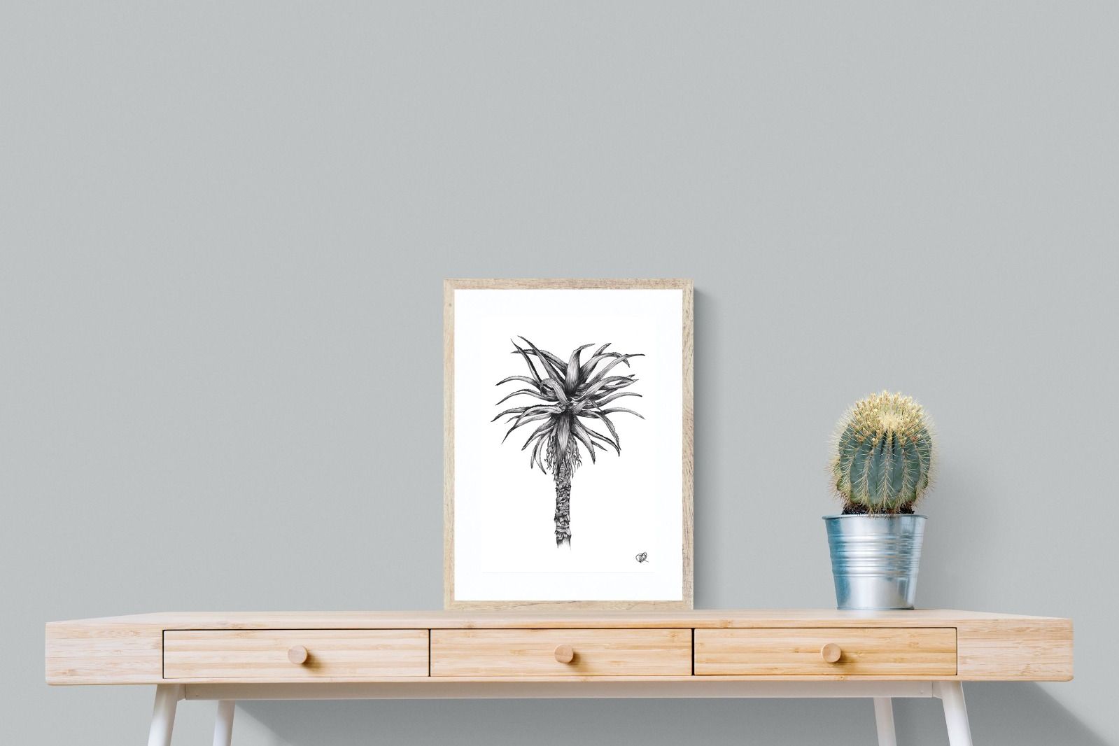 Aloe Illustration-Wall_Art-45 x 60cm-Framed Print-Wood-Pixalot