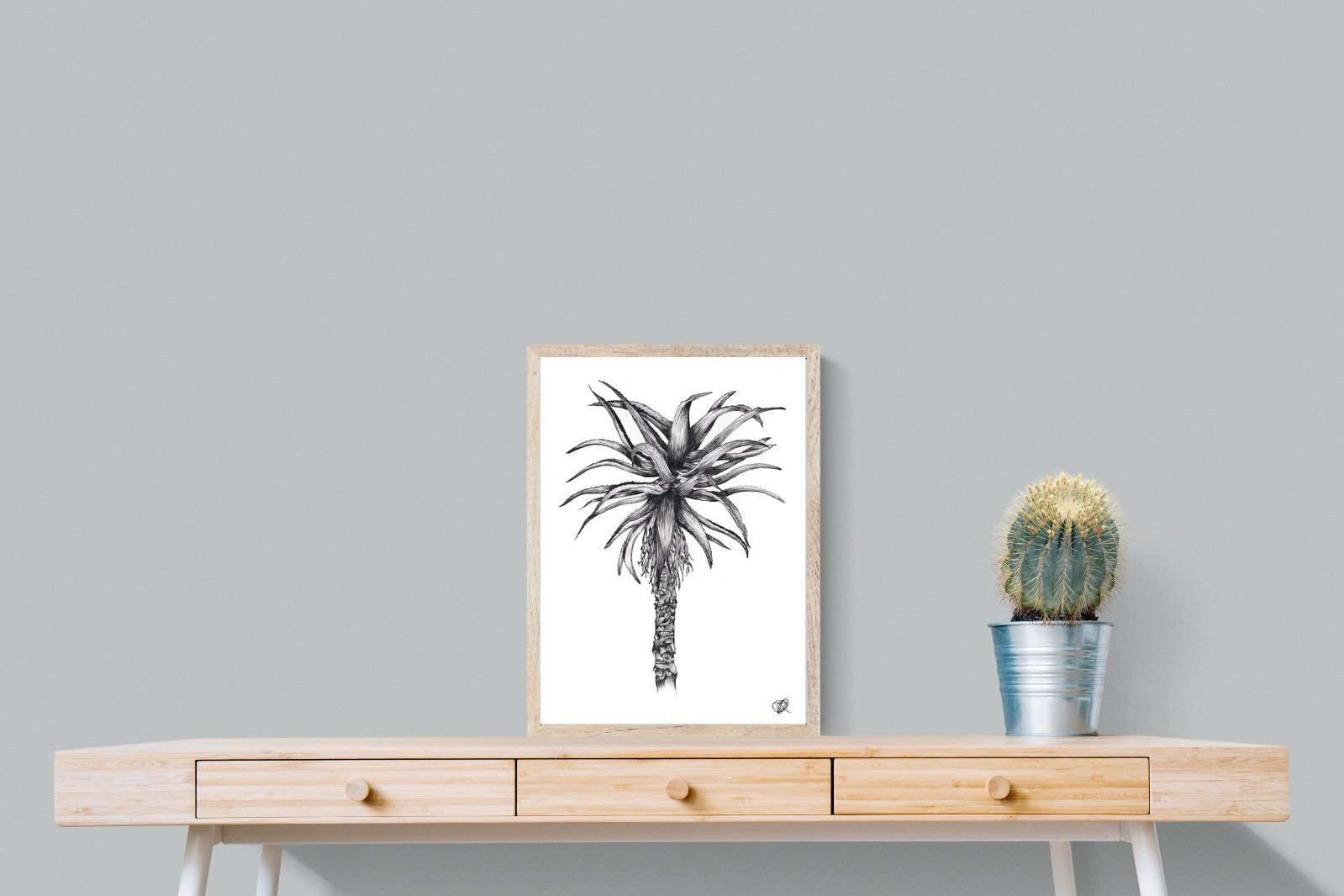 Aloe Illustration-Wall_Art-45 x 60cm-Mounted Canvas-Wood-Pixalot