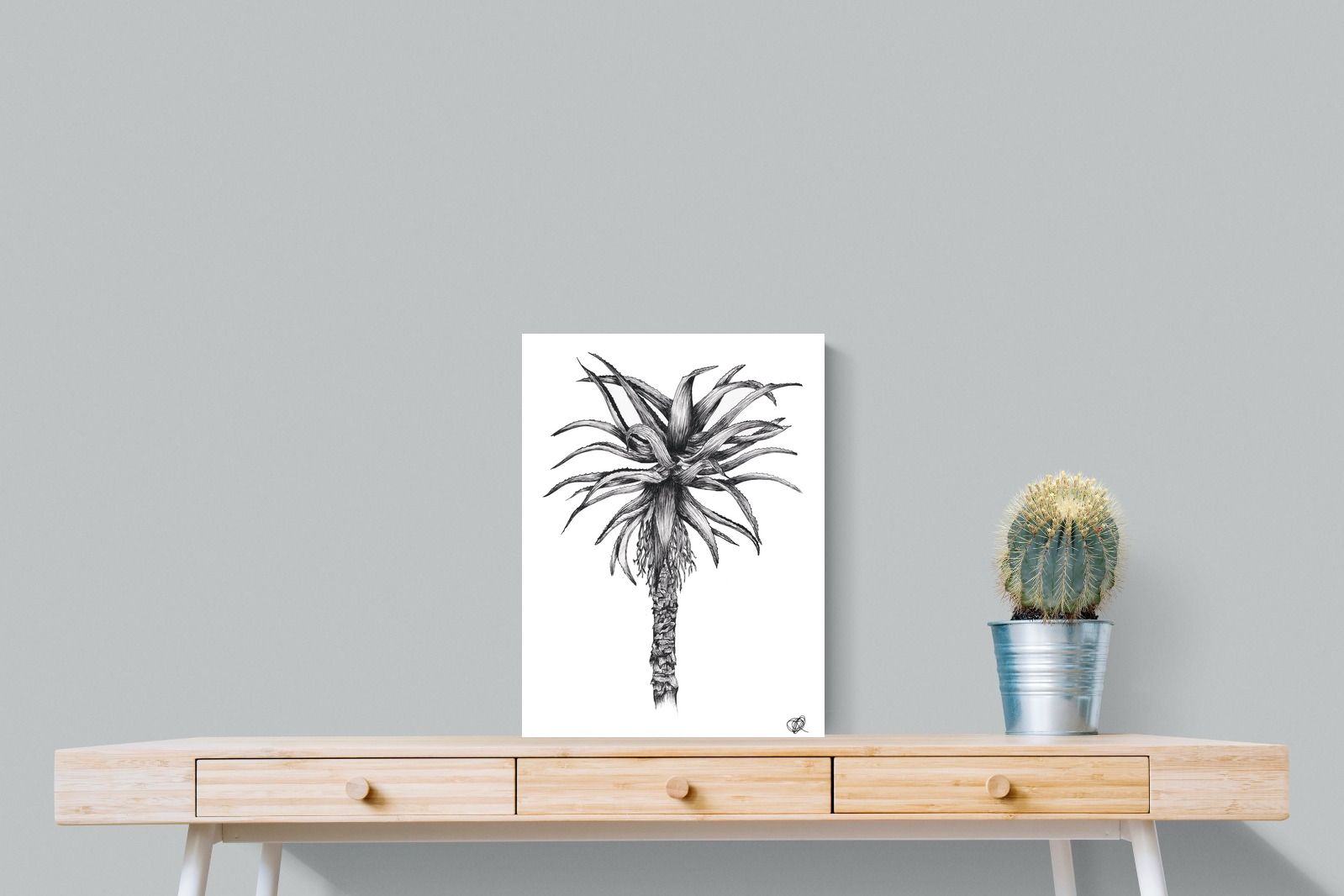 Aloe Illustration-Wall_Art-45 x 60cm-Mounted Canvas-No Frame-Pixalot