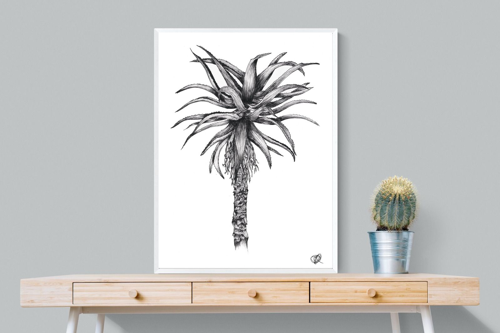 Aloe Illustration-Wall_Art-75 x 100cm-Mounted Canvas-White-Pixalot