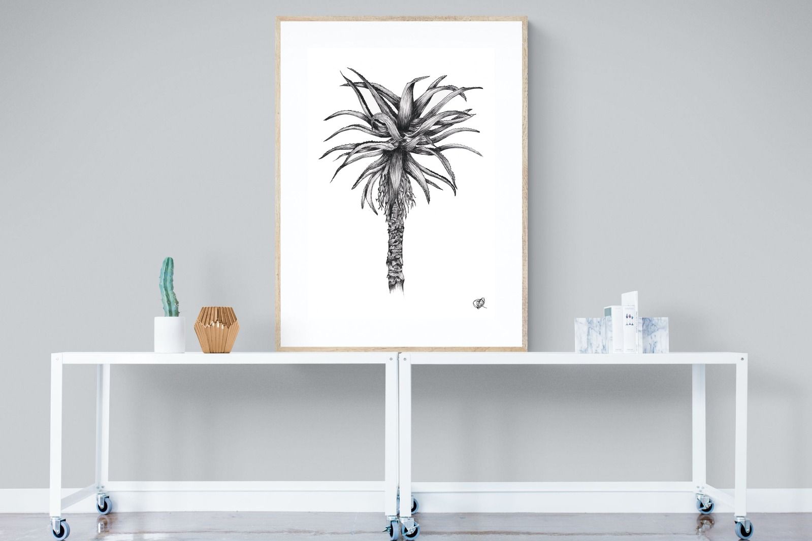Aloe Illustration-Wall_Art-90 x 120cm-Framed Print-Wood-Pixalot