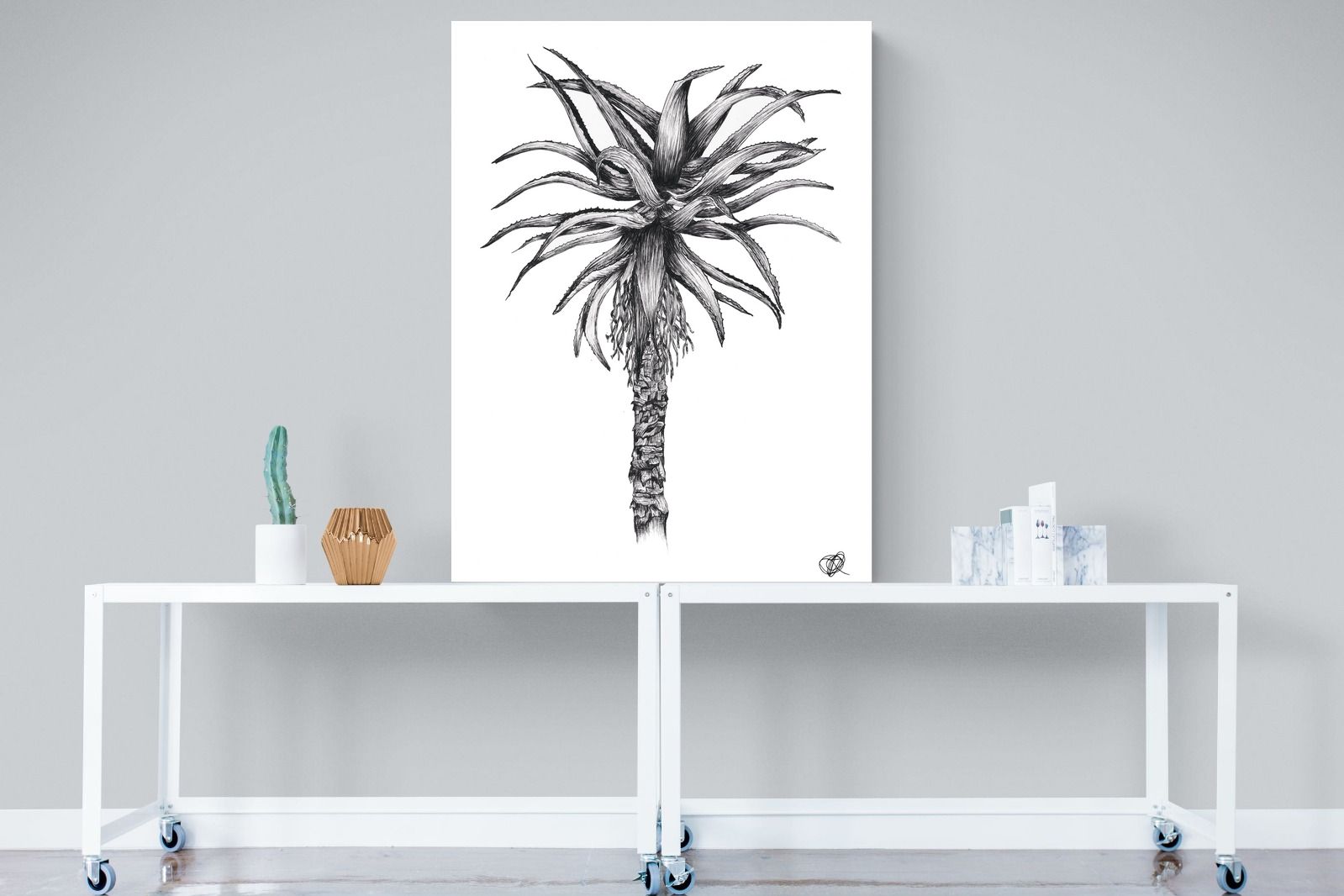 Aloe Illustration-Wall_Art-90 x 120cm-Mounted Canvas-No Frame-Pixalot
