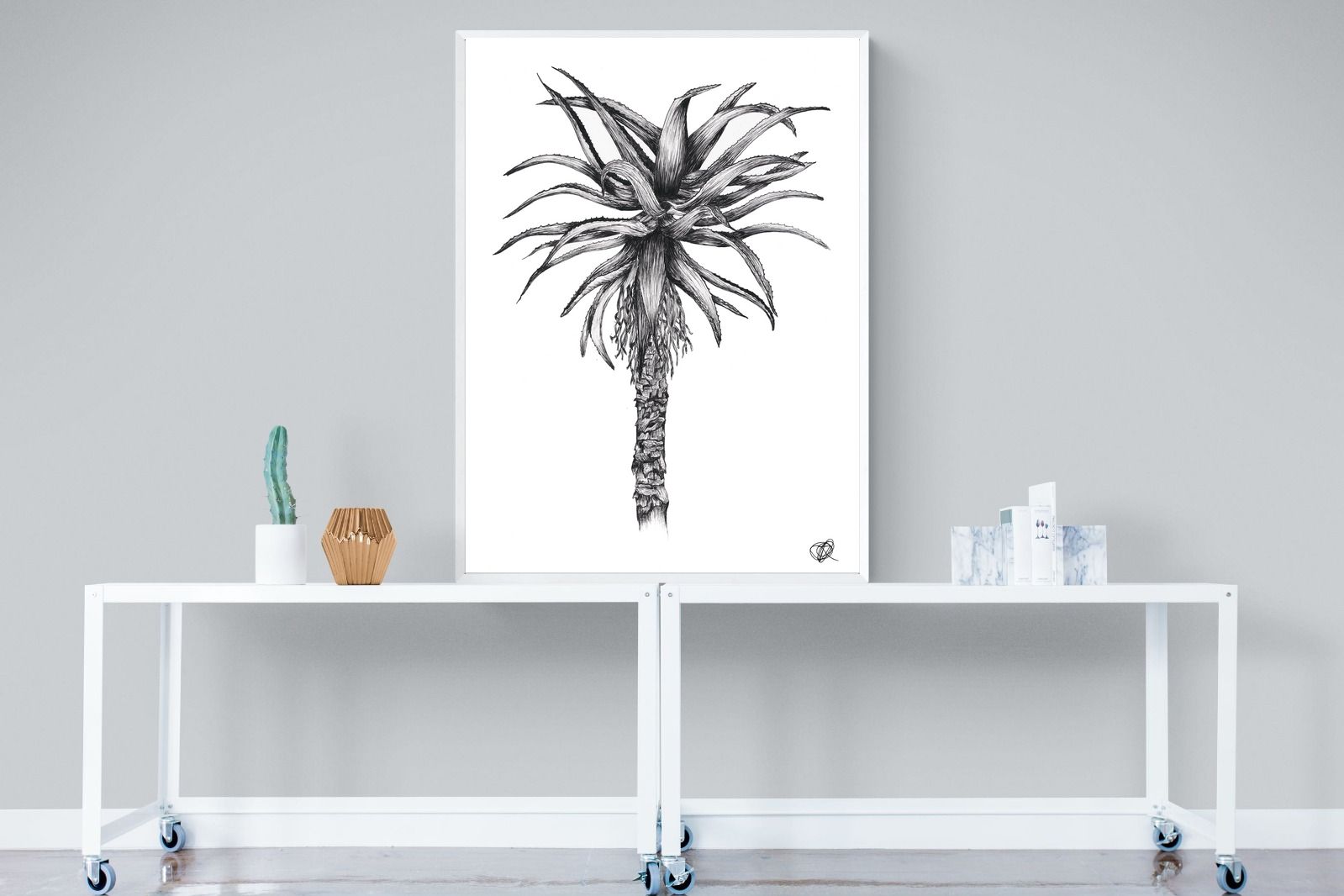 Aloe Illustration-Wall_Art-90 x 120cm-Mounted Canvas-White-Pixalot