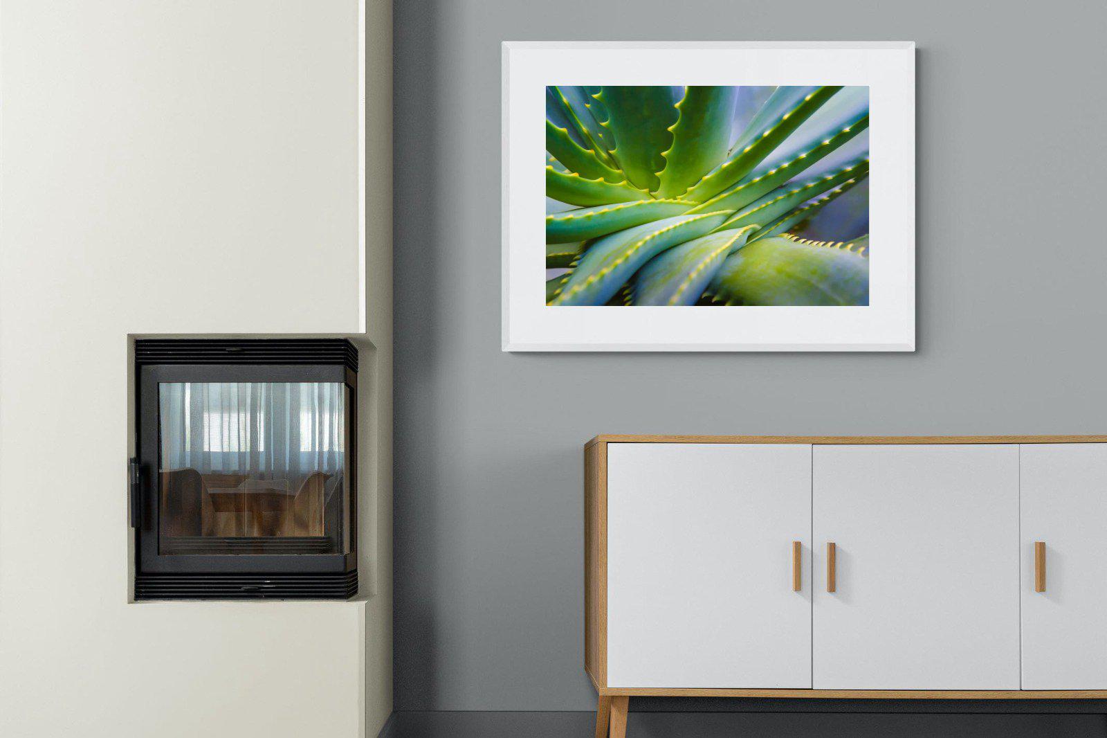 Aloe Vera-Wall_Art-100 x 75cm-Framed Print-White-Pixalot