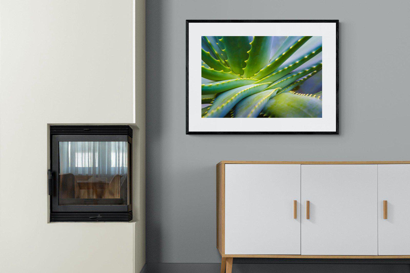 Aloe Vera-Wall_Art-100 x 75cm-Framed Print-Black-Pixalot