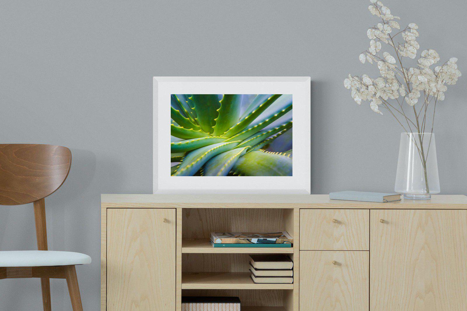 Aloe Vera-Wall_Art-60 x 45cm-Framed Print-White-Pixalot